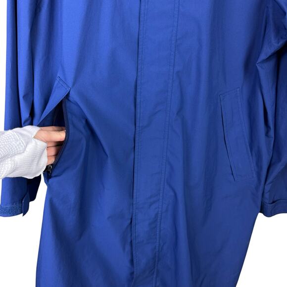 L.L. Bean Men's Royal Blue Hooded Mid Length Zip Up Rain Jacket - Picture 5 of 10